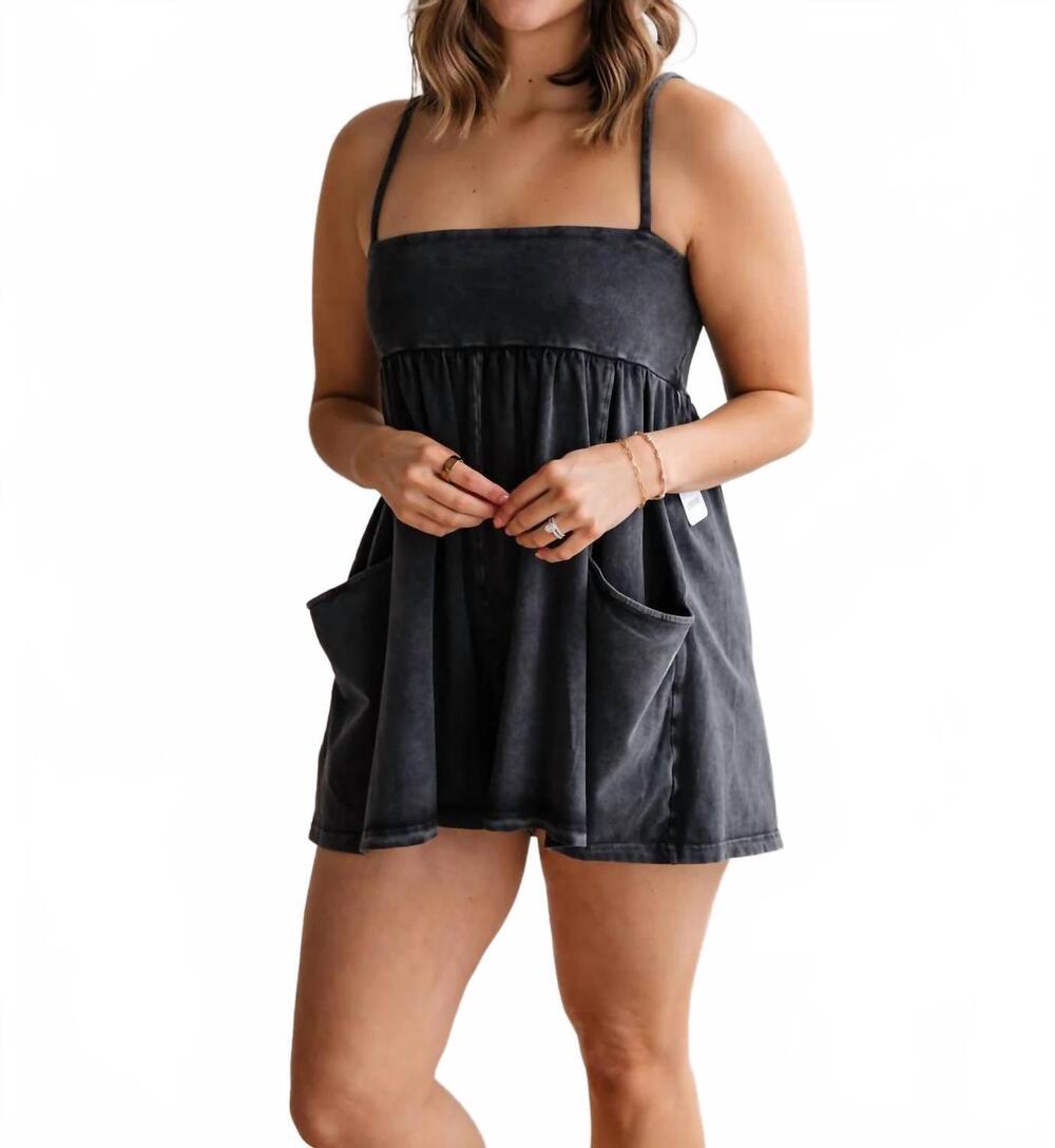 NEW FREE PEOPLE hot shot strappy romper in black